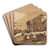 Capriccio of a Port Scene by Giuseppe Bernardino Bison Art Drink Coaster set
