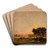 Landscape at sunset by Aleksander Swieszewski Art Drink Coaster set