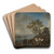 Horsepond on a River by Philips Wouwerman Art Drink Coaster set