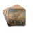 Cavalry On The Move, A Fortification Under Siege Beyond by Philips Wouwerman Drink Coasters - set of 4