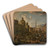 Piazza Navona in Rome by Anton Goubau Art Drink Coaster set