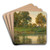 Red Deer by a Pond at Sunset by Hugo Darnaut Art Drink Coaster set