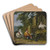 Ein Hahn und zwei Hennen mit ihren Jungen von einem Raubvogel berfallen by Dirck Dalens III Art Drink Coaster set Ein Hahn und zwei Hennen mit ihren Jungen von einem Raubvogel berfallen by Dirck Dalens III Art Drink Coaster set