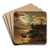 A Lake Landscape in the Moonlight by Fritz Chwala Art Drink Coaster set A Lake Landscape in the Moonlight by Fritz Chwala Art Drink Coaster set