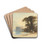 River Landscape with Figures by John Varley Drink Coasters - set of 4