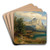 A View of Lake Grundlsee with Backenstein by August Wilhelm Leu Art Drink Coaster set