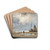 View on the Beach by Johan Hendrik Weissenbruch Drink Coasters - set of 4 View on the Beach by Johan Hendrik Weissenbruch Drink Coasters - set of 4