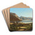 View of Gmunden and Schloss Ort by Ferdinand Lepie Art Drink Coaster set