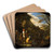 Landscape with Armed Men by Salvator Rosa Art Drink Coaster set