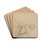 Studienblatt; Sitzende Buerin by Jakob Becker Drink Coasters - set of 4