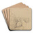 Studienblatt; Sitzende Buerin by Jakob Becker Art Drink Coaster set
