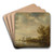 A river landscape with sailing vessels, fishermens boats and a ferry with peasants and cattle by Jan van Goyen Art Drink Coaster set