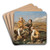 Children on the beach by Charles Thomas Bale Art Drink Coaster set
