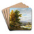 Holzarbeiter vor weiter Landschaft by Wolfgang Adam Tpffer Art Drink Coaster set
