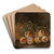 Pches et raisins sur un entablement by Giovanni Paolo Castelli Art Drink Coaster set