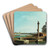 A Lock, a Column, and a Church beside a Lagoon by Canaletto Art Drink Coaster set