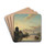 Summer landscape by Jan Jacob Coenraad Spohler Drink Coasters - set of 4 Summer landscape by Jan Jacob Coenraad Spohler Drink Coasters - set of 4