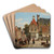 A Dutch Street in Summer by Willem Koekkoek Art Drink Coaster set A Dutch Street in Summer by Willem Koekkoek Art Drink Coaster set