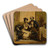 A Restaurant Interior by Henry Bonaventure Monnier Art Drink Coaster set