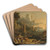 Mediterranean Port Scene by Adrien Manglard Art Drink Coaster set Mediterranean Port Scene by Adrien Manglard Art Drink Coaster set