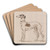 A Greyhound, Facing Left by James Seymour Art Drink Coaster set A Greyhound, Facing Left by James Seymour Art Drink Coaster set