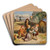 Puppets by Charles Thomas Bale Art Drink Coaster set