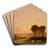 Landscape with a riverat sunset by Aleksander Swieszewski Art Drink Coaster set