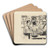 Karten spielende Bauern by Ernst Ludwig Kirchner Art Drink Coaster set