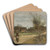 Paysanne Sur Une Route En Vue D'un Village by Jean-Baptiste-Camille Corot Art Drink Coaster set Paysanne Sur Une Route En Vue D'un Village by Jean-Baptiste-Camille Corot Art Drink Coaster set