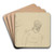 Sketches of a Caf Singer by Edgar Degas Art Drink Coaster set Sketches of a Caf Singer by Edgar Degas Art Drink Coaster set