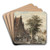 Gezicht op de gracht te Hasselt by Cornelis Springer Art Drink Coaster set Gezicht op de gracht te Hasselt by Cornelis Springer Art Drink Coaster set