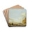 River Landscape with Footbridge by Aelbert Cuyp Drink Coasters - set of 4