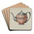 Pewter Teapot by Beulah Bradleigh Art Drink Coaster set Pewter Teapot by Beulah Bradleigh Art Drink Coaster set