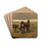Foals in the Paddock by Alfred Verwee Drink Coasters - set of 4