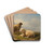 Sheep, Lamb and Ducks by a pond by Eugne Joseph Verboeckhoven Drink Coasters - set of 4