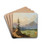 Lake In A Mountain Landscape by Adolf Heinrich Lier Drink Coasters - set of 4