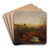 Abenddmmerung in Moorlandschaft by Franz Hoffmann von Fallersleben Art Drink Coaster set