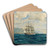 Three-Master in the Strait of Messina by Michael Zeno Diemer Art Drink Coaster set Three-Master in the Strait of Messina by Michael Zeno Diemer Art Drink Coaster set