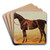 Brauner im Stall mit Satteldecke by Emil Volkers Art Drink Coaster set