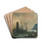 A mediterranean coastal scene with a tower, ships, and figures on the shore by Andries van Eertvelt Drink Coasters - set of 4 A mediterranean coastal scene with a tower, ships, and figures on the shore by Andries van Eertvelt Drink Coasters - set of 4