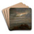 Wanderer on a Mountain Top (Landscape in Moonlight) by Johan Christian Dahl Art Drink Coaster set
