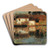 Les Maisons sur leau, Berneval ou le Canal  clair de lune by Henri Le Sidaner Art Drink Coaster set Les Maisons sur leau, Berneval ou le Canal  clair de lune by Henri Le Sidaner Art Drink Coaster set
