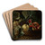 Basket of Fruit by Bartolomeo Cavarozzi Art Drink Coaster set