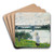 The Promenade with the Railroad Bridge, Argenteuil by Claude Monet Art Drink Coaster set