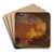 The Great Fire of London by Philip James de Loutherbourg Art Drink Coaster set The Great Fire of London by Philip James de Loutherbourg Art Drink Coaster set