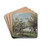 Landschap met een sloot waar twee jongens vissen by Johan Hendrik Weissenbruch Drink Coasters - set of 4 Landschap met een sloot waar twee jongens vissen by Johan Hendrik Weissenbruch Drink Coasters - set of 4