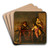 Tric Trac Player by Pieter Codde Art Drink Coaster set Tric Trac Player by Pieter Codde Art Drink Coaster set