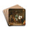 A cat in a barber shop, run by monkeys by Abraham Teniers Drink Coasters - set of 4