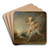 Cupid riding a dog by Januarius Zick Art Drink Coaster set