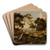 Landscape With Sportsmen Resting By A Path by Jan Wijnants Art Drink Coaster set